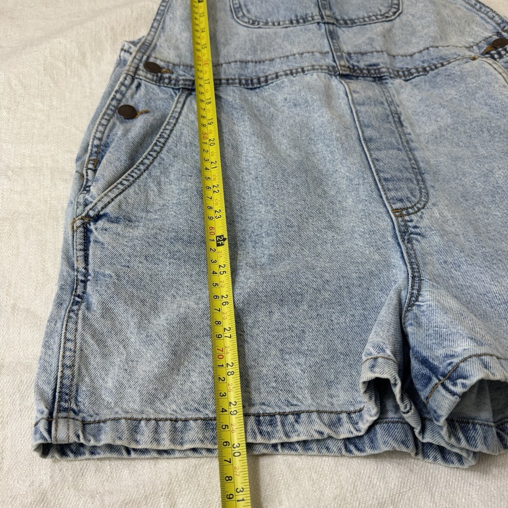 Cotton On Original Denim Bib Shortalls Womens Size 6 Light Wash Short Overalls - Picture 8 of 13